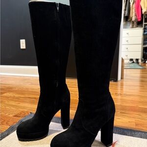 Paige Black Knee-High Boots